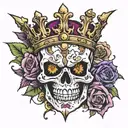 killer queen skull jojo tattoo design idea