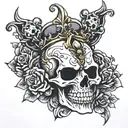 killer queen skull jojo tattoo design idea