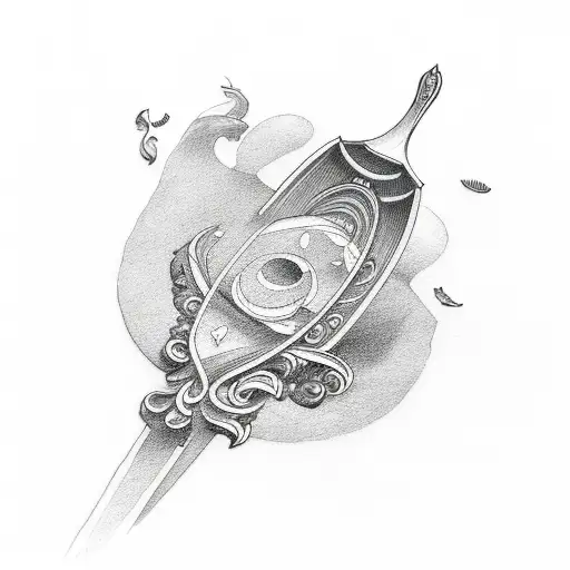 A minimalist tattoo of a beautifully carved wooden spoon tattoo design idea