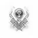 Heartbeat with a justice symbol intertwined tattoo design idea