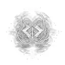 Heartbeat with a justice symbol intertwined tattoo design idea