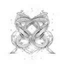Heartbeat with a justice symbol intertwined tattoo design idea