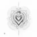 Heartbeat with a justice symbol intertwined tattoo design idea