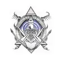 as a tattoo artist create an arm sleeve going to the back that incorporates masonic symbols, two scorpions, a lion and k tattoo design idea