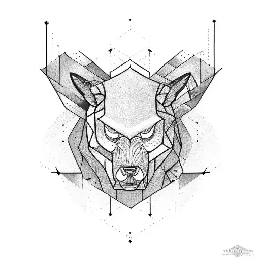 Create a tattoo design that represents the strength of the gym and the wilderness in a black-grey style tattoo design idea