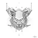 Create a tattoo design that represents the strength of the gym and the wilderness in a black-grey style tattoo design idea