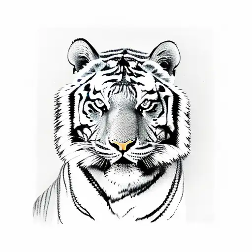 Tiger full body tattoo design idea