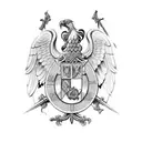 Serbian Orthodox Double Headed Eagle in battle tattoo design idea