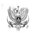 Serbian Orthodox Double Headed Eagle in battle tattoo design idea