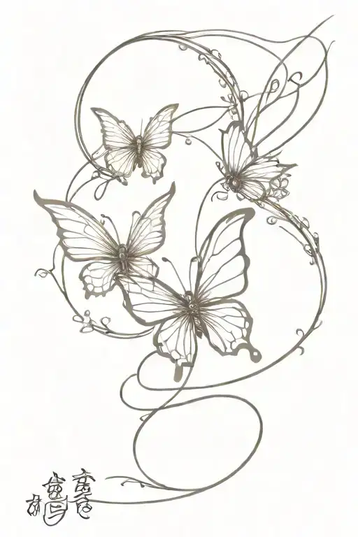 dragon earth air butterflies flowers  tattoo design idea