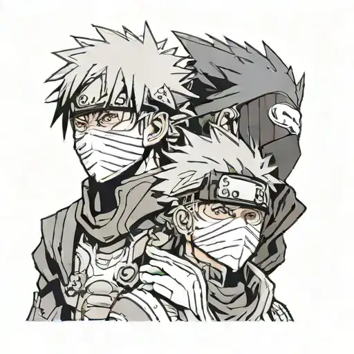 anime obito rin and kakashi tattoo design idea