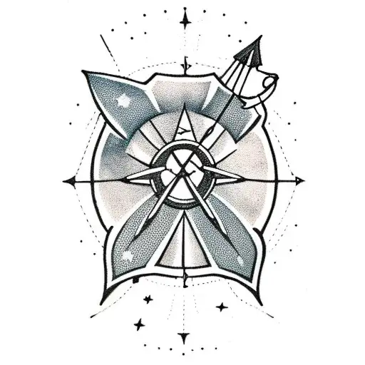 A constellation of Sagittarius with arrows and a bow tattoo design idea