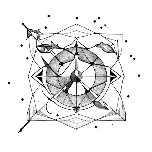 A constellation of Sagittarius with arrows and a bow tattoo design idea