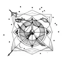 A constellation of Sagittarius with arrows and a bow tattoo design idea