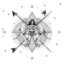 A constellation of Sagittarius with arrows and a bow tattoo design idea