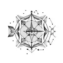 A constellation of Sagittarius with arrows and a bow tattoo design idea