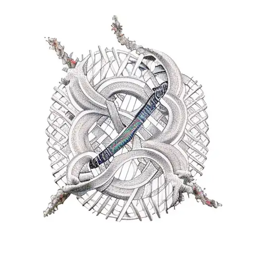 DNA double helix, tree root  tattoo design idea