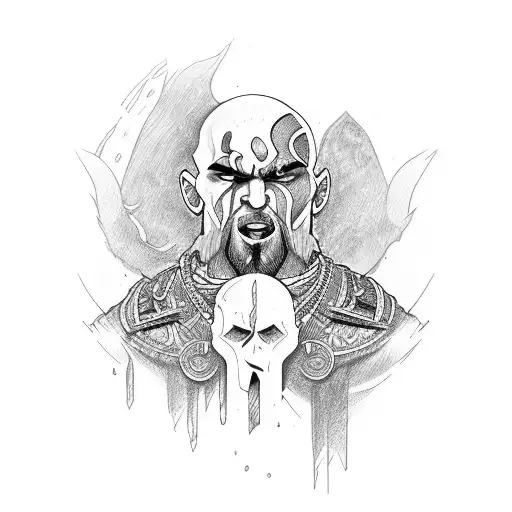 kratos tattoo design idea