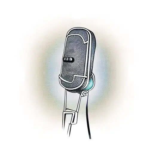 microphone with music notes tattoo design idea