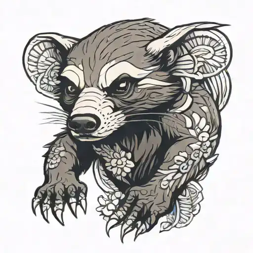 honey  badger tattoo design idea