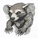 honey  badger tattoo design idea