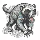 honey  badger tattoo design idea