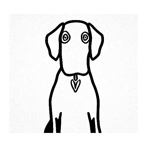 vizsla dog silhouette from behind tattoo design idea