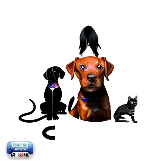 girl, vizsla dog and cat sitting. shown from behind. surrounded by galaxy stars tattoo design idea