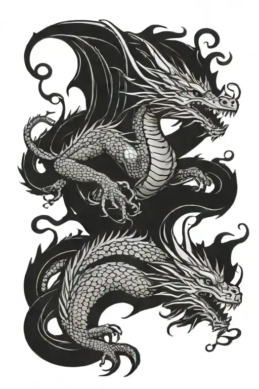 medieval dragon tattoo design idea