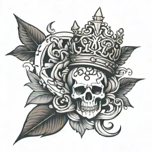 faith over fear + anchor + rock + thorn crown tattoo design idea