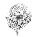 small stargazer lilly underchest with chandelier  tattoo design idea
