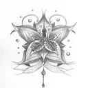 small stargazer lilly underchest with chandelier  tattoo design idea
