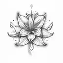 small stargazer lilly underchest with chandelier  tattoo design idea