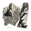 Angels landing zion national park tattoo design idea