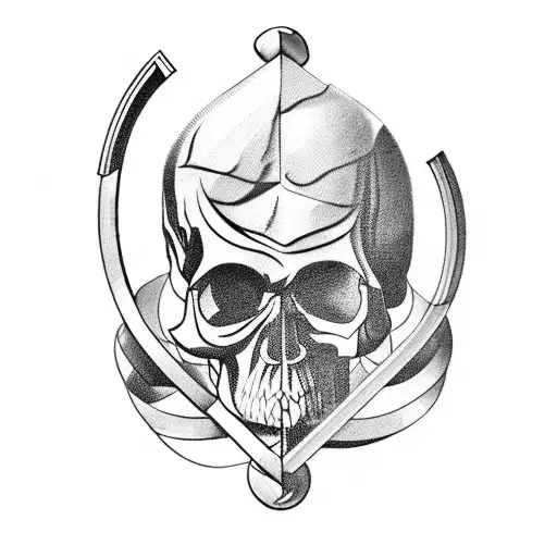 A Greek god holding a barbell with a skull as the weight tattoo design idea