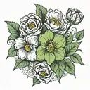 birth flowers 2 October 1 July 1august1 february birth flower tattoo design idea