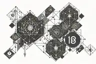 math equations fading into binary tattoo design idea