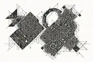 math equations fading into binary tattoo design idea