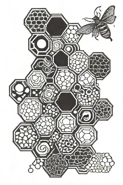 honeycomb pattern tattoo design idea