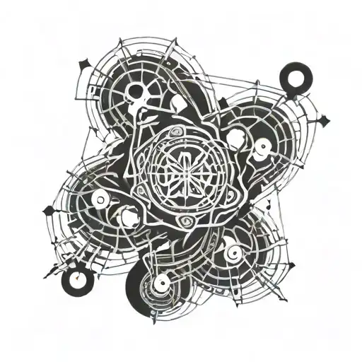 Microscopic view of a cell with Roman numeral XXI in the nucleus tattoo design idea