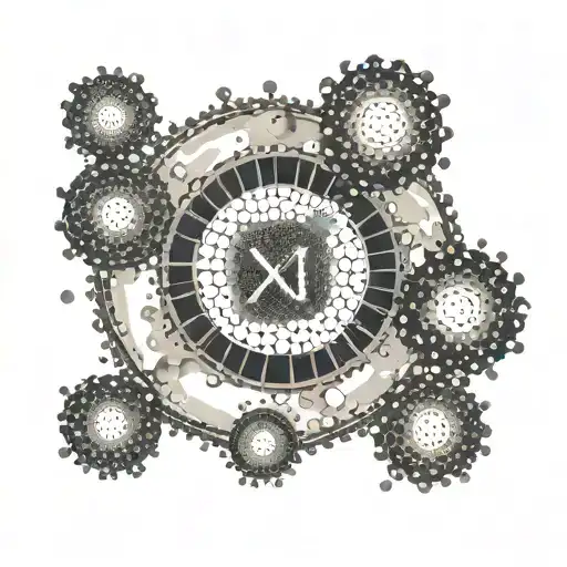 Microscopic view of a cell with Roman numeral XXI in the nucleus tattoo design idea