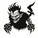 satan bio mechanical tattoo design idea