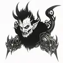 satan bio mechanical tattoo design idea