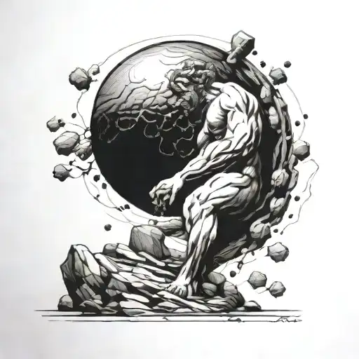 sisyphus tattoo design idea