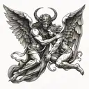 angel vs demon tattoo design idea