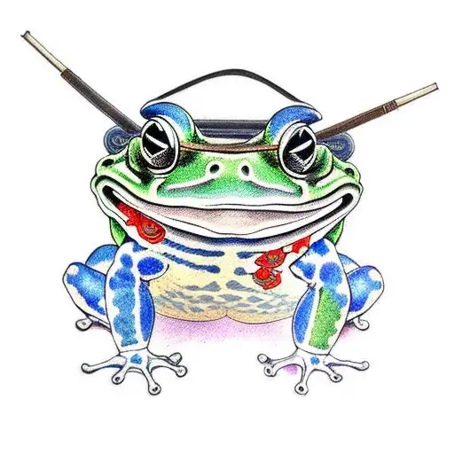 frog samurai tattoo design idea