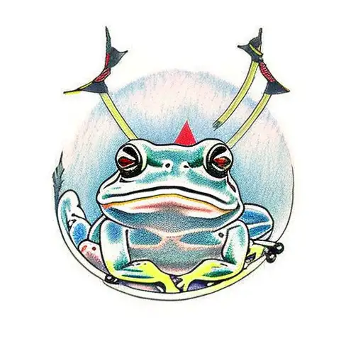 frog samurai tattoo design idea
