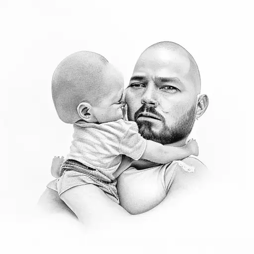 dad and son tattoo design idea