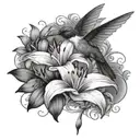 Lily and hummingbird   tattoo design idea