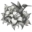 Lily and hummingbird   tattoo design idea